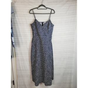 Madewell Checkered Corset Midi Sundress in Navy, sz 12